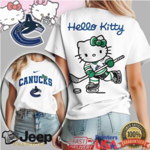 Hello Kitty Vancouver Canucks Hockey T Shirt Cute NHL Fan Apparel