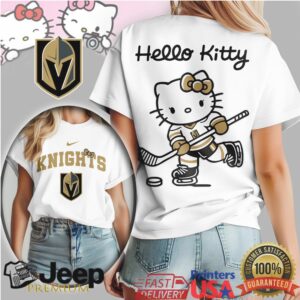 Hello Kitty Vegas Golden Knights Hockey Player T Shirt Golden Knights Fan