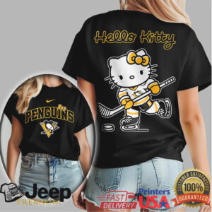 Hello Kitty x Pittsburgh Penguins NHL Hockey Fan T Shirt