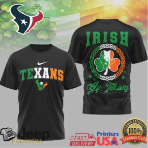 Houston Texans Irish St. Patrick's Day Shamrock T Shirt