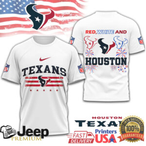 Houston Texans NFL Patriotic American Flag Logo 4th of July T Shirt