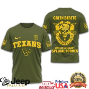 Houston Texans US Army Green Berets Special Forces Military T Shirt