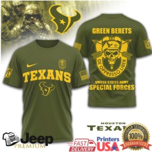 Houston Texans US Army Green Berets Special Forces Military T Shirt