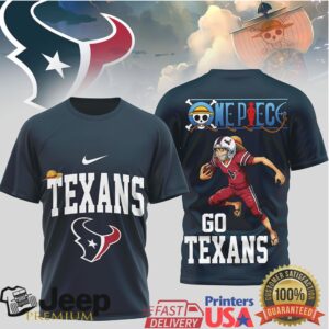 Houston Texans x One Piece Luffy Anime Football T Shirt