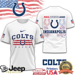 Indianapolis Colts American Flag Patriotic Fireworks Performance T Shirt