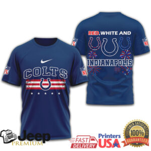 Indianapolis Colts American Flag Patriotic Fireworks Performance T Shirt