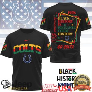 Indianapolis Colts Black History Month 100th Anniversary T Shirt