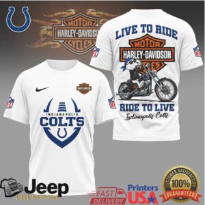 Indianapolis Colts Harley Davidson Live To Ride Biker T Shirt