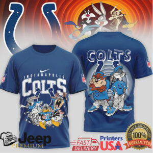 Indianapolis Colts Looney Tunes Character Group NFL Graphic T Shirt Indianapolis Colts Looney Tunes Character Group NFL Graphic T Shirt