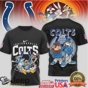 Indianapolis Colts Looney Tunes Character Group NFL Graphic T Shirt