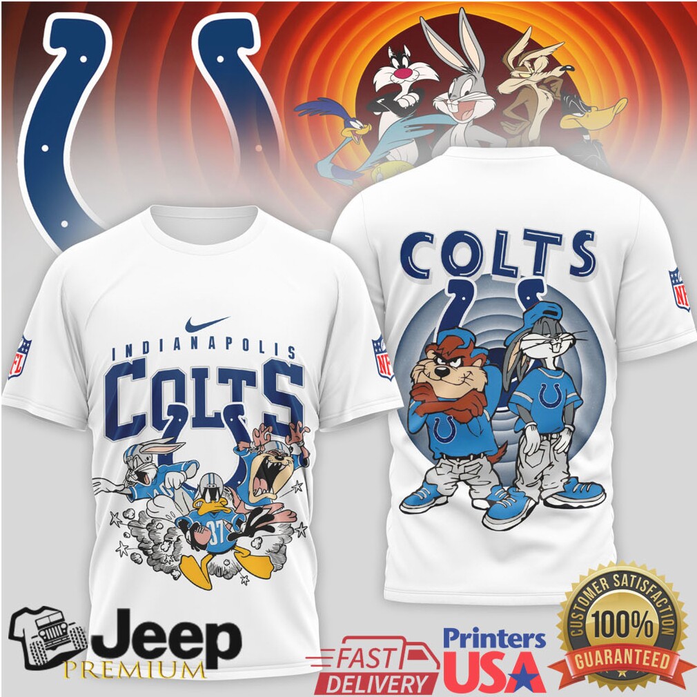 Indianapolis Colts Looney Tunes Character Group NFL Graphic T Shirt Indianapolis Colts Looney Tunes Character Group NFL Graphic T Shirt