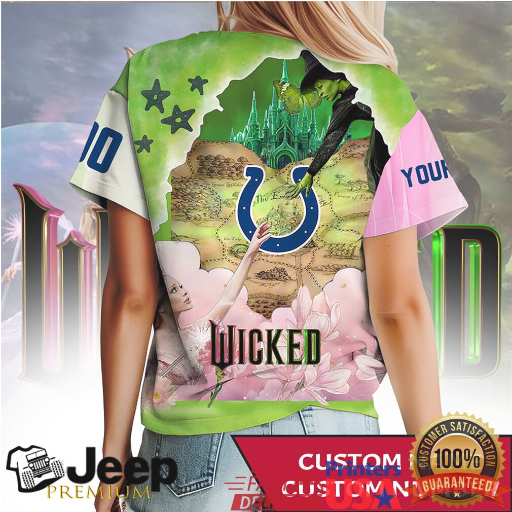 Indianapolis Colts Wicked Glinda & Elphaba Graphic T Shirt Custom Name Jersey Indianapolis Colts Wicked Glinda & Elphaba Graphic T Shirt Custom Name Jersey