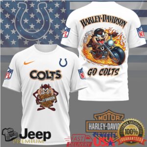 Indianapolis Colts x Harley Davidson Taz Biker T Shirt
