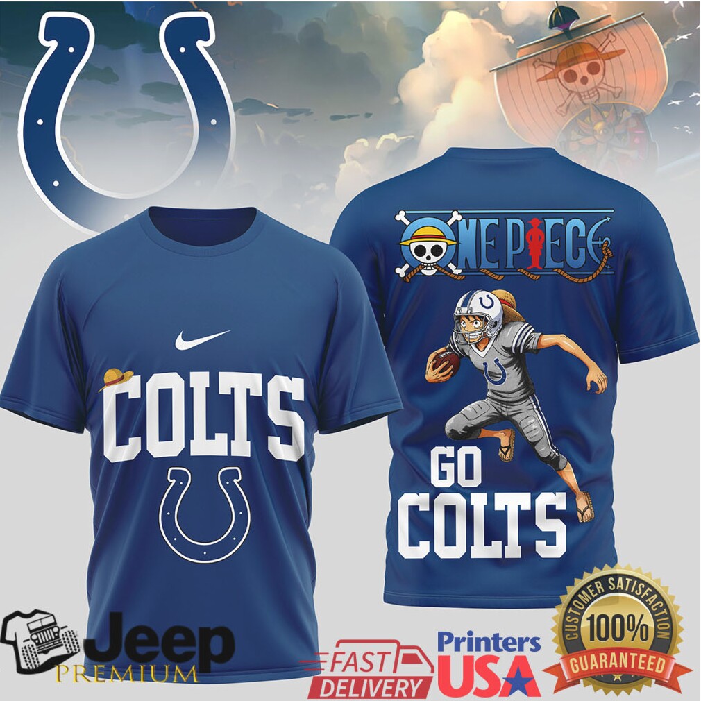 Indianapolis Colts x One Piece Luffy NFL Anime Football T Shirt Indianapolis Colts x One Piece Luffy NFL Anime Football T Shirt