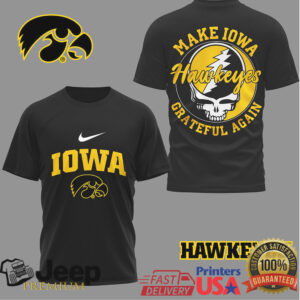Iowa Hawkeyes Make Iowa Grateful Again Skull Graphic Fan T Shirt
