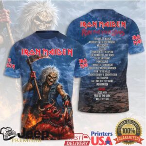 Iron Maiden Run For Your Lives Eddie vs Devil Setlist 3D All Over Print T Shirt