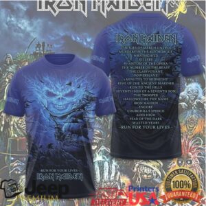 Iron Maiden Run For Your Lives World Tour 2025 2026 Setlist T Shirt
