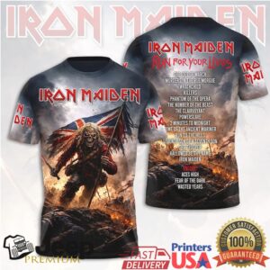 Iron Maiden Run For Your Lives World Tour 2025 Setlist T Shirt
