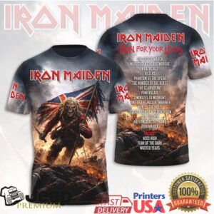 Iron Maiden Run For Your Lives World Tour 2025 Setlist T Shirt
