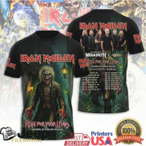 Iron Maiden Run For Your Lives World Tour 2026 3D All Over Print T Shirt
