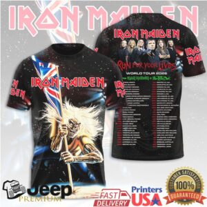 Iron Maiden Run For Your Lives World Tour 2026 Band Member T Shirt
