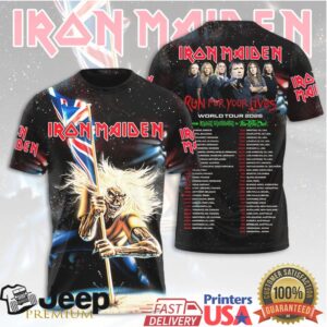Iron Maiden Run For Your Lives World Tour 2026 Band Member T Shirt