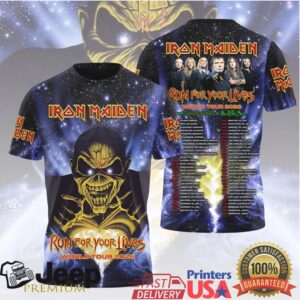 Iron Maiden Run For Your Lives World Tour 2026 Cosmic Eddie T Shirt