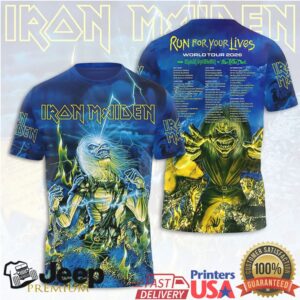Iron Maiden Run For Your Lives World Tour 2026 Fear Of The Dark T Shirt