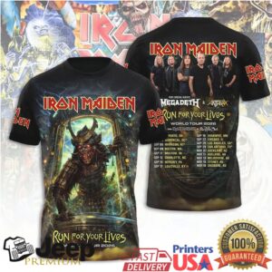 Iron Maiden Run For Your Lives World Tour 2026 Samurai Eddie T Shirt T Shirt