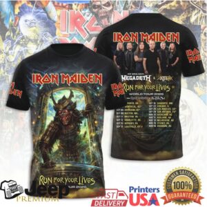 Iron Maiden Run For Your Lives World Tour 2026 Samurai Eddie T Shirt T Shirt