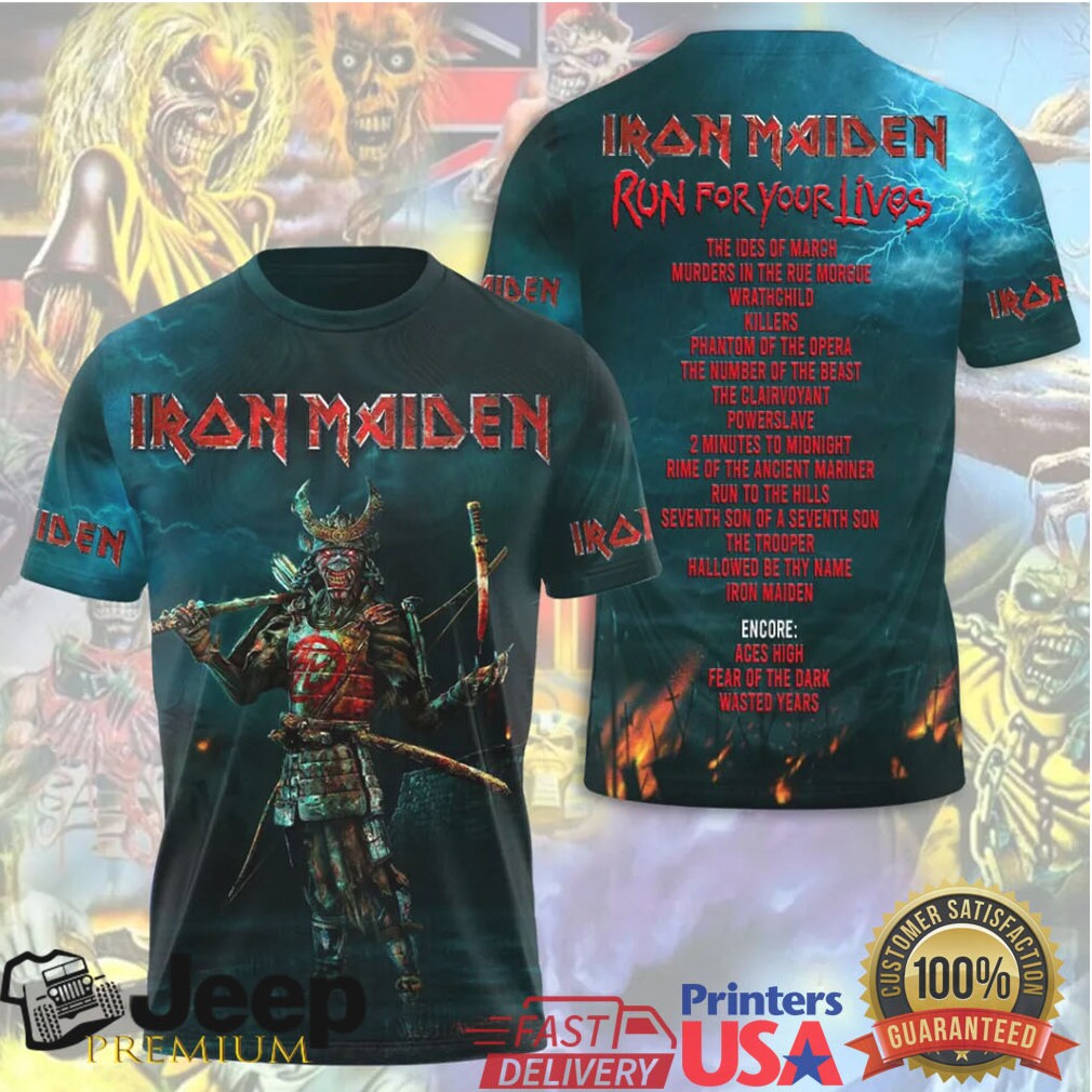 Iron Maiden Samurai Eddie Run For Your Lives 2026 Tour 3D Print Apparel T Shirt Iron Maiden Samurai Eddie Run For Your Lives 2026 Tour 3D Print Apparel T Shirt