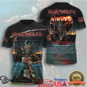 Iron Maiden Senjutsu Band Portrait Samurai Eddie 2026 World Tour T Shirt