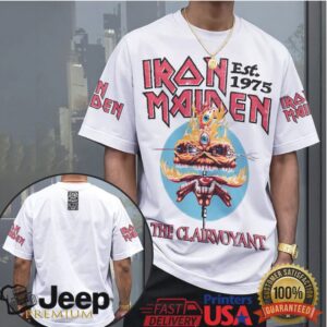 Iron Maiden The Clairvoyant Seventh Son of a Seventh Son White Graphic T Shirt