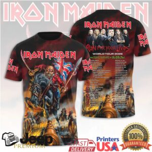 Iron Maiden The Trooper Red Flag 2026 World Tour All Over T Shirt