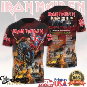 Iron Maiden The Trooper Red Flag 2026 World Tour All Over T Shirt
