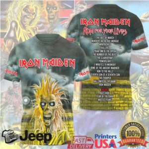 Iron Maiden Vintage Eddie Yellow Hair Run For Your Lives 3D Print T Shirt