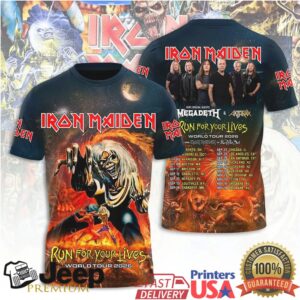 Iron Maiden World Tour 2026 Run For Your Lives Megadeth Anthrax Guest T Shirt