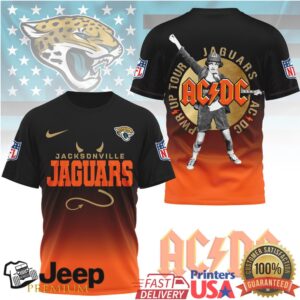 Jacksonville Jaguars ACDC PWRUP Tour All Over Print T Shirt