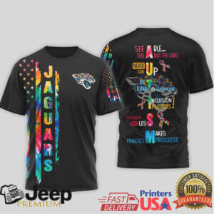 Jacksonville Jaguars Autism Awareness T Shirt Different Not Less Pride Tee