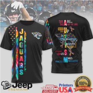 Jacksonville Jaguars Autism Awareness T Shirt Different Not Less Pride Tee