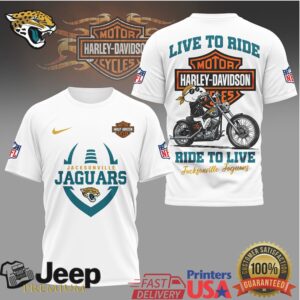 Jacksonville Jaguars Harley Davidson Biker Style Fan Shirt