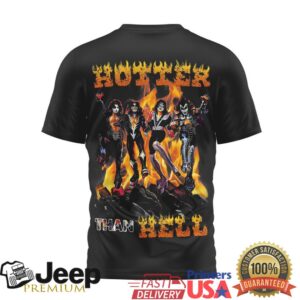 KISS Forever Band Hotter Than Hell Vintage Fire Graphic T Shirt