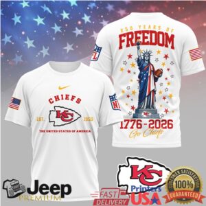 Kansas City Chiefs 250 Years of Freedom 1776 2026 Independence Day Football Shirt