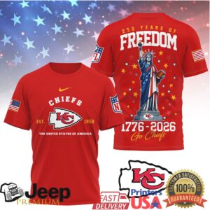 Kansas City Chiefs 250 Years of Freedom 1776 2026 Independence Day Football Shirt