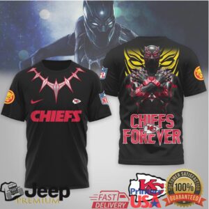 Kansas City Chiefs Black Panther Forever NFL Tribute 3D All Over Print T Shirt Kansas City Chiefs Black Panther Forever NFL Tribute 3D All Over Print T Shirt