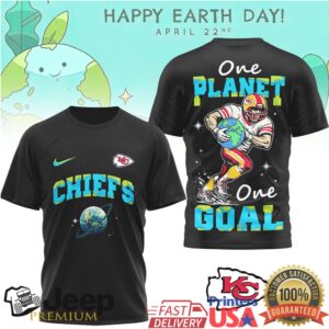 Kansas City Chiefs Earth Day T Shirt One Planet One Goal Football T shirt