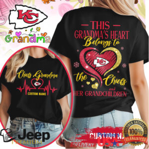 Kansas City Chiefs Grandma Personalized Heart T Shirt Custom Family Fan Gear Kansas City Chiefs Grandma Personalized Heart T Shirt Custom Family Fan Gear