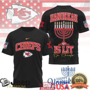 Kansas City Chiefs Hanukkah Is Lit Menorah T Shirt Kansas City Chiefs Hanukkah Is Lit Menorah T Shirt