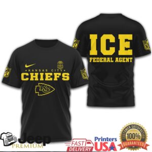 Kansas City Chiefs ICE Federal Agent Logo Black T Shirt Kansas City Chiefs ICE Federal Agent Logo Black T Shirt