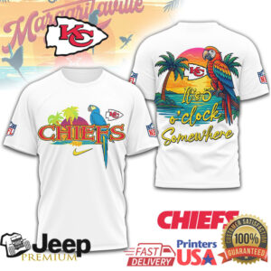 Kansas City Chiefs It's 5 O'Clock Somewhere Parrot Tropical T Shirt